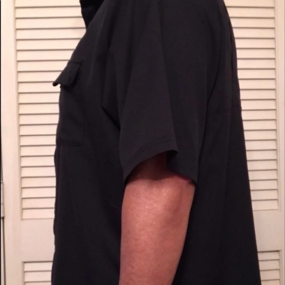 ADIDAS SNAP FRONT BLACK POLY SPORT SHIRT